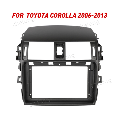 2Din del tablero de instrumentos del coche de ajuste para Toyota Corolla 2006-2013 coche DVD GPS Panel de salpicadero Kit de montaje de embellecedor de Marco de PVC ► Foto 1/6