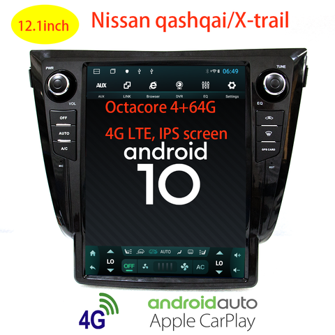 Reproductor multimedia para coche nissan qashqai x-trail 2022, estilo tesla, android 10, dvd, radio estéreo, navegación gps, carplay ► Foto 1/6