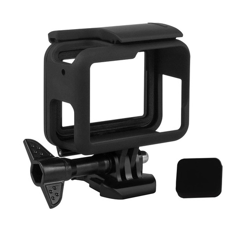 Carcasa de marco para GoPro Hero 7/ 6/ 5/Hero (2022), accesorios, tornillo de enchufe móvil de tracción rápida (negro), lente para go pro 7, blanco y plateado ► Foto 1/6