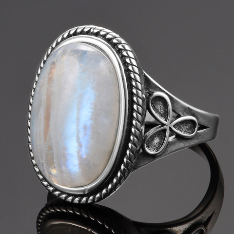 Anillos de piedra de Luna Natural para mujer ► Foto 1/6