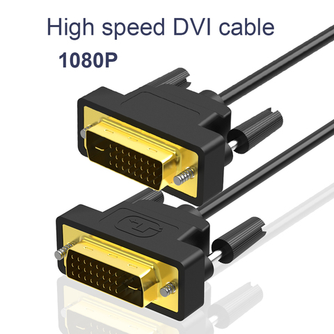 De alta velocidad cable DVI 1080 p conector macho chapado en oro macho-Macho DVI a DVI 24 + 1 cable 1 M 1,8 M 2 M 3 M para LCD DVD HDTV XBOX Monitor ► Foto 1/6
