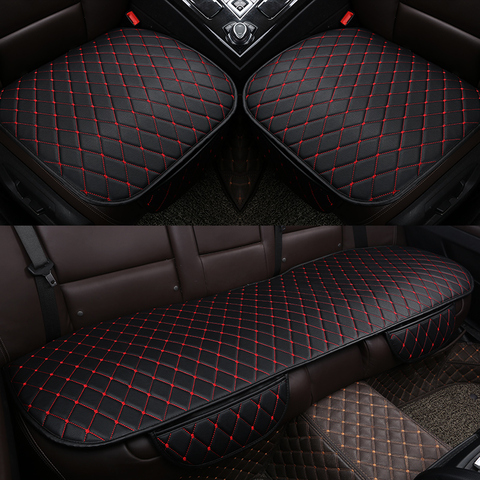 Funda de cuero Universal para asiento de coche, cojín delantero trasero, asiento trasero, funda para asiento de Auto, Protector de asiento, alfombrilla, accesorios interiores ► Foto 1/6