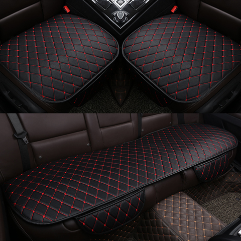 Funda de cuero Universal para asiento de coche, cojín delantero trasero, asiento trasero, funda para asiento de Auto, Protector de asiento, alfombrilla, accesorios interiores ► Foto 1/6