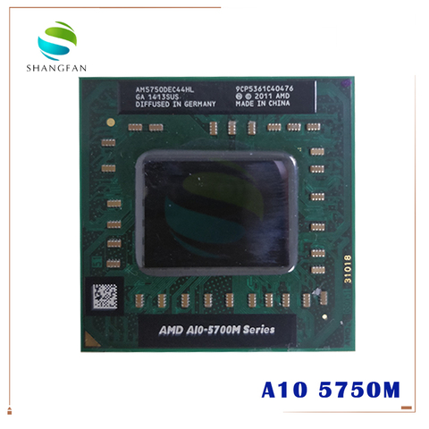 Portátil AMD A10 5750 M A10-5750m AM5750DEC44HL socket FS1 CPU 4 m cache/2.5 GHz/quad-core procesador GM45/PM45 ► Foto 1/1