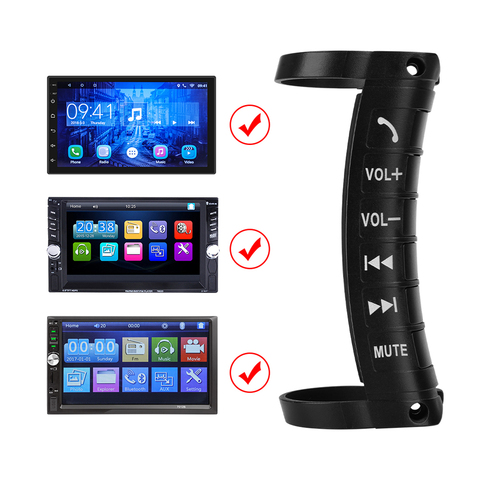 Control de volante de coche, control remoto inalámbrico Universal con DVD, 2Din, android, Bluetooth, botón ► Foto 1/6