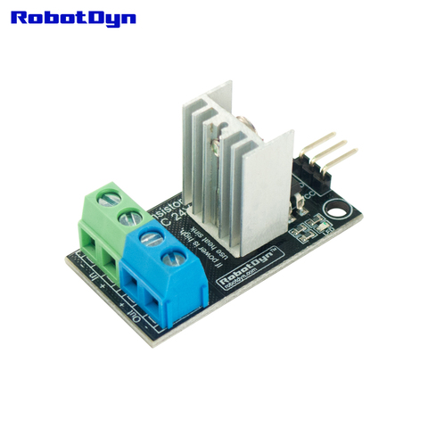RobotDyn - Transistor MOSFET, relé DC con disipador de calefacción, 1 canal, 5V, Logic, DC 24V/30A, compatible con Arduino para proyectos de bricolaje ► Foto 1/6