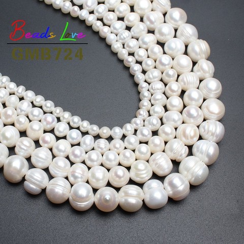 Gran oferta perlas blancas naturales de agua dulce redondas 4mm 6mm 8mm 9mm 10mm 11mm para fabricación de joyería DIY pulsera collar 14 pulgadas ► Foto 1/6