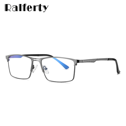 Ralferty hombre gafas de computadora de bloqueo de luz azul gafas de Marco hombres marcos de anteojos para miopía rectángulo de Metal puntos 2022 ► Foto 1/6