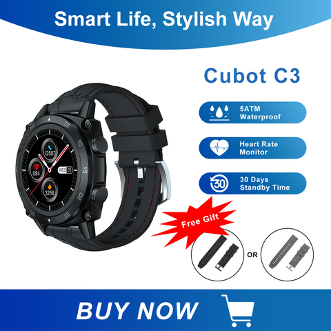 Cubot-reloj inteligente C3 para hombre y mujer, deportivo, Monitor de ritmo cardíaco durante el sueño, 5ATM, resistente al agua, táctil, reloj deportivo inteligente con rastreador, Android e IOS ► Foto 1/6