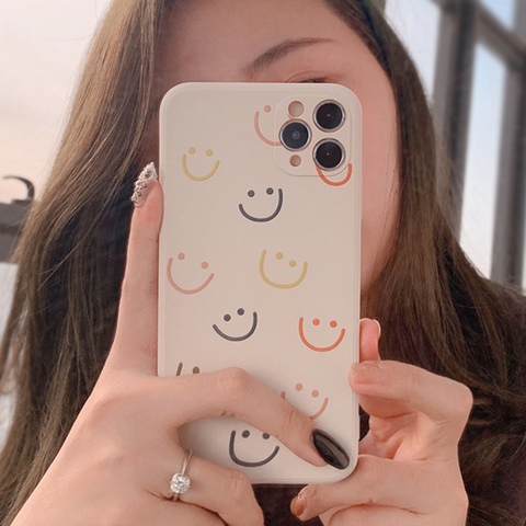 Fuuny-funda de teléfono Smiley 2022, carcasa protectora de silicona para iphone 12 mini 11 xs max pro max 7x8 xr plus ► Foto 1/5