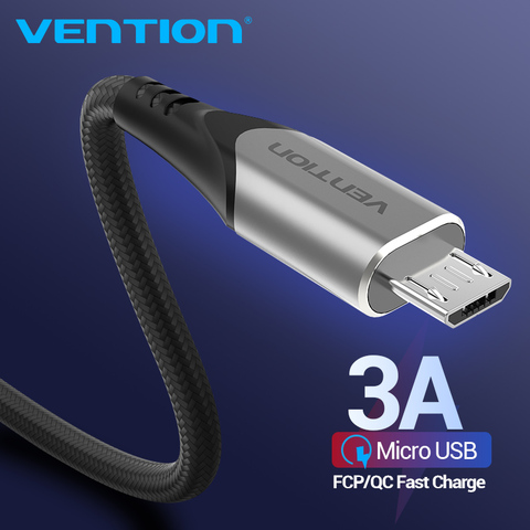 Vention-Cable Micro USB de carga rápida para teléfono móvil Android, cargador de sincronización de datos de 3M y 1M para Samsung, HTC, Xiaomi y Sony, 3A ► Foto 1/6