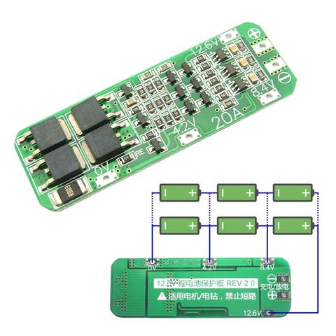 3S 20A Li-ion batería de litio 18650 cargador PCB Placa de protección BMS 12,6 V célula 64x20x3,4mm módulo ► Foto 1/6