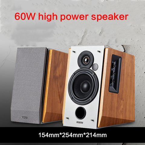 Altavoz de alta potencia R1600TIII para ordenador, altavoz de escritorio activo 2,0 de 60W, altavoz de subgraves de madera con interfaz AUX PC ► Foto 1/5