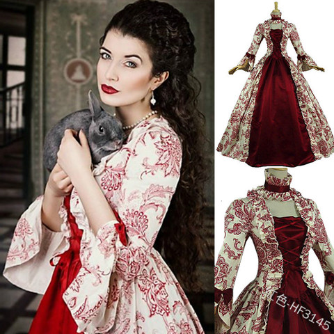 Vestido Formal de fiesta de boda de la princesa de la reina de Victoria Medieval europea de Halloween de las mujeres de la corte del carnaval Palacio Noble disfraz de Cosplay ► Foto 1/5