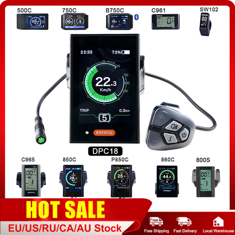 BAFANG 8fun LCD 750C 850C DPC18 C965 C961 500C SW102 DPC07 KD718 pantalla disponible para bicicleta eléctrica BBS02B BBS01B y BBSHD ► Foto 1/6