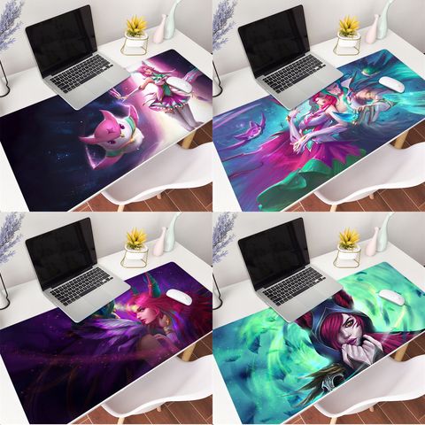 MaiYaCa estrella guardián Xayah y Rakan Mousepad XXL Mouse Pad de escritorio del ordenador portátil Mat pc gamer completo para lol/Mundo de warcraft. ► Foto 1/6