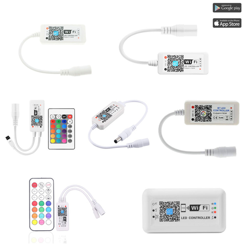 DC5-24V LED WIFI RGB regulador RGBW trabajo con Alexa Google música sincronización Bluetooth tira de LED controlador inteligente RF control remoto IR ► Foto 1/6