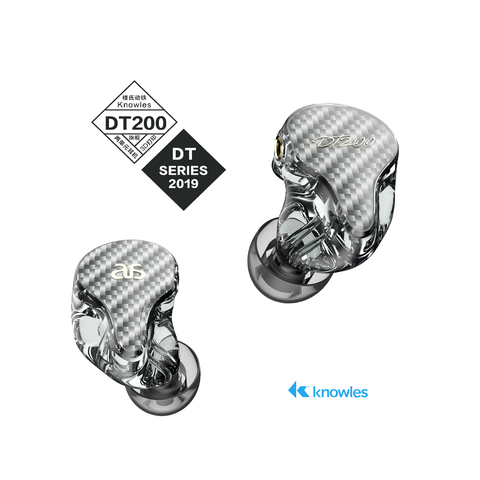 AUDIOSENSE-auriculares DT200 estéreo HiFi knoples 2BA, IEMs con Cable MMCX desmontable, carcasa de resina con impresión 3D ► Foto 1/5