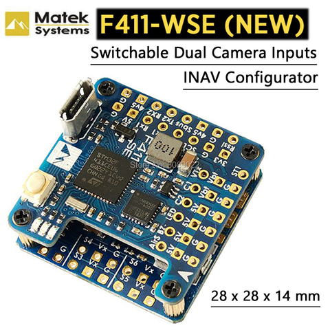 Matek Mateksys-CONTROLADOR DE VUELO compacto F411-WSE, salida BEC 5V integrada 2-6S ESC 78A, sensor de corriente para ala de Dron iNAV RC ► Foto 1/6