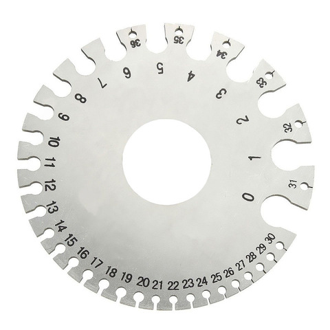 De acero inoxidable 0-36 ronda AWG SWG Alambre de espesor regla de diámetro medidor de herramienta ► Foto 1/6
