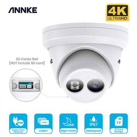 ANNKE-cámara de seguridad 4K Ultra HD POE IP, 8MP, exterior, interior, rojo, impermeable, domo, EXIR, visión nocturna, alerta de correo electrónico, Kit CCTV, 1 Uds. ► Foto 1/6