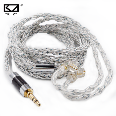 KZ-Cable de auriculares de 8 núcleos, Cable de actualización Chapado en plata para KZ ZAX ZS10 PRO ZSN ZSX DQ6 CCA CSN TRN VX, 784 núcleos ► Foto 1/6
