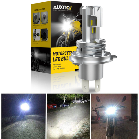 1 Uds H4 HB3 Led Canbus ningún Error de la motocicleta bombilla del faro 1500LM 6000K blanco Hola/Lo haz de luz H4 luces Led de moto faro ► Foto 1/6