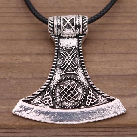 Collar con amuleto de protección para hombres, joyería pagana, Slavic Perun, hacha, estrella de Rusia, símbolo de Svarog, guerrero vikingo ► Foto 1/6