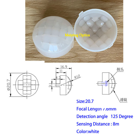 PIR-lente de Fresnel de inducción infrarroja de cuerpo humano, NF-IR óptico HD PE, 1 Uds. ► Foto 1/5