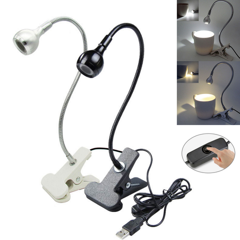 Luz de mesa con Clip USB de 5V, lámpara de lectura de tubo Flexible 360, luz roja cálida, Blanca, Púrpura, naranja, con interruptor ► Foto 1/6