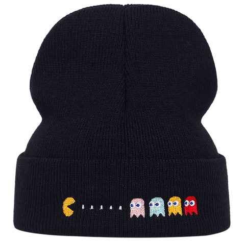 Gorros con bordado de dibujos animados para hombre y mujer, sombrero de estilo hip hop para invierno, cálido, tejido de dibujos animados, Gorros de esquí ► Foto 1/4