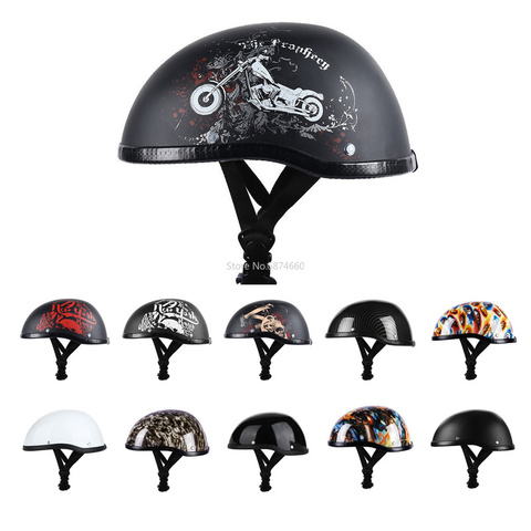 Casco clásico de media cara para motocicleta para hombre y mujer, gorra de Moto de carreras, Capacete de la Segunda Guerra Mundial ► Foto 1/6