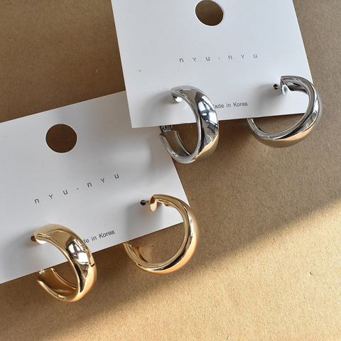 Pendientes de aro grandes geométricos minimalistas para mujer y niña, joyería para fiesta y boda 2022 ► Foto 1/6