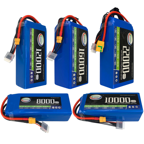 2S 3S 4S 5S S 6S RC LiPo batería 11,1 V 14,8 V 22,2 V 10000, 12000, 16000, 22000mAh 25C 35C para RC avión agrícola aviones Drone ► Foto 1/6