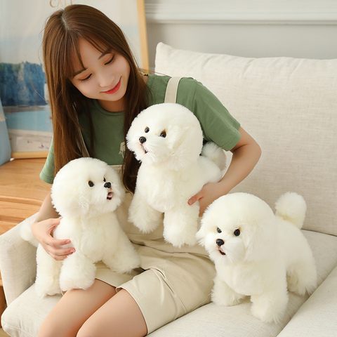 De alta calidad de Bichon Frise juguete de peluche de perro de Corea realista Pomerania perro cachorro juguetes hogar Decoración niños cumpleaños ► Foto 1/6