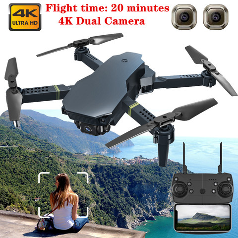 Nuevo Mini Drone con HD 4k-amplio ángulo de cámara Dual Drone WiFi FPV Drone me sigue Rc Quadcopter Selfie Rc juguetes de los niños regalo de los Drones ► Foto 1/6