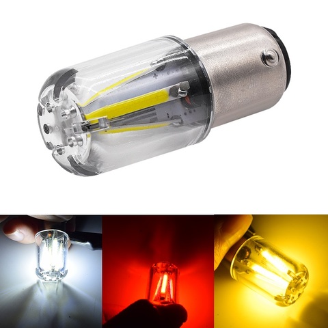 Luces de freno para coche, Bombilla de marcha atrás, lámpara de estacionamiento, 12V, rojo, blanco, amarillo, 1 Uds., 1156 P21W BA15S 1157 BAY15D COB ► Foto 1/6