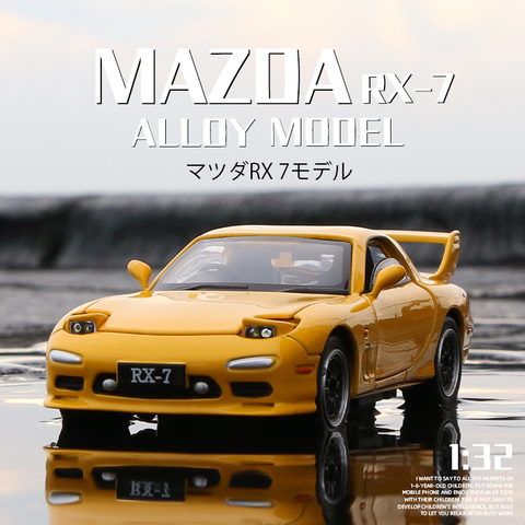 Coche Mazda RX7 de aleación a presión para niños, modelo de coche con retroceso, juguete infantil coleccionable, envío gratis, 1:32 ► Foto 1/5