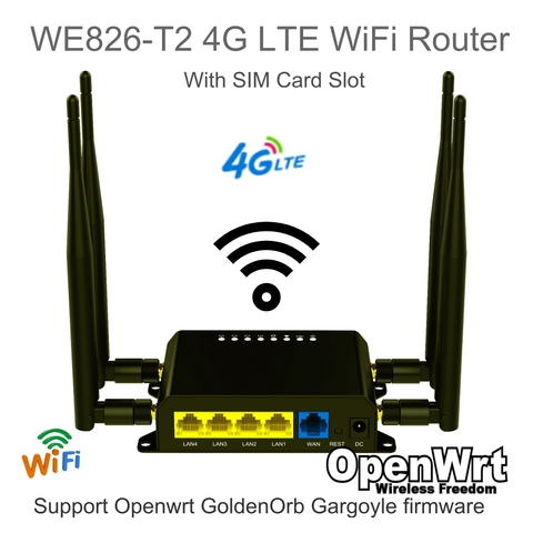 CAT4 CAT6 desbloqueado WiFiX WE826-T2 3G4G LTE WiFi Router de interior apoyo GSM GoldenOrb/gárgola Firmware con ranura para tarjeta SIM ► Foto 1/1