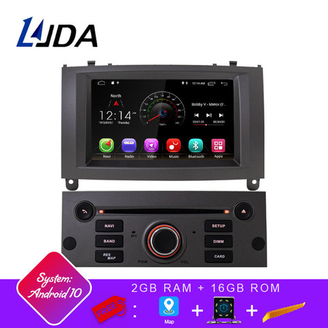 LJDA 1 Din Android 10,0 Car Radio para Peugeot 407, 2004-2010 coche Multimedia Player Stereo Audio de coche GPS navegación DVD Video DSP ► Foto 1/6