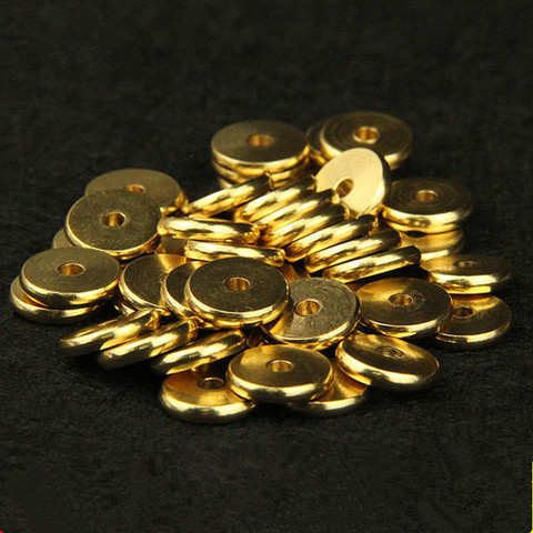 Cuentas espaciadoras de latón de 4-10MM, Color dorado, redondas, sueltas, para hacer joyas, pendientes, pulseras, suministros, 003 ► Foto 1/5