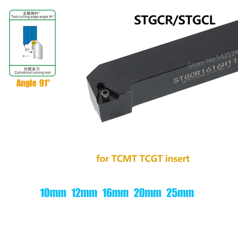 STGCR1212H11 STGCR1616H11 STGCR1616H16 STGCR2022K16 CNC barra de herramientas de torneado, STGCR portaherramientas de torneado exterior, inserto de carburo TCMT ► Foto 1/2