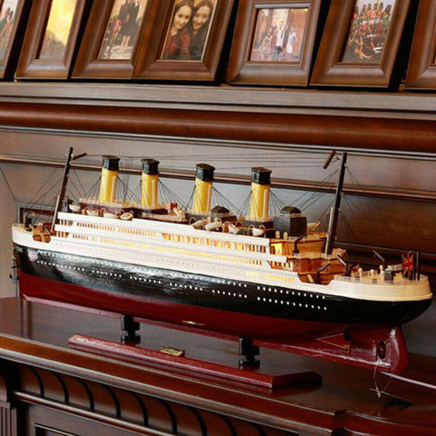 Modelo de Titanic-Decoración de velero de madera, accesorios de decoración para el hogar, simulación de crucero, envío terminado ► Foto 1/6