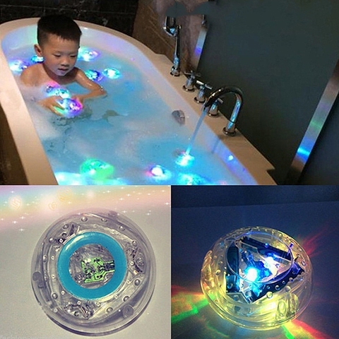 Baño colorido luz LED para piscina niños impermeable baño juguetes para la bañera divertido ducha fiesta nocturna flotante juguete para los niños ► Foto 1/6