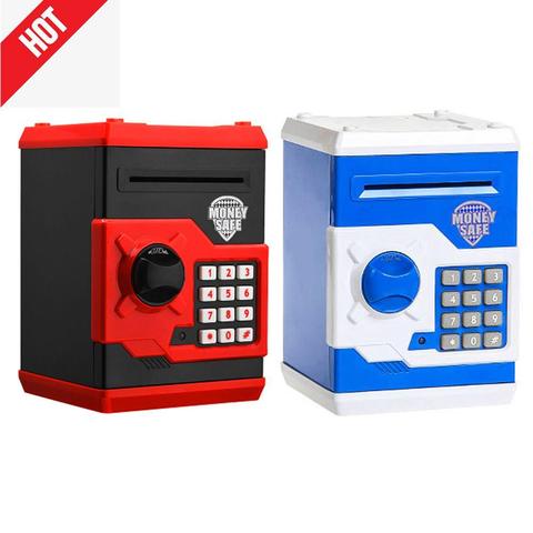 Mini hucha electrónica ATM para niños, caja de dinero, contraseña de seguridad, máquina de depósito de dinero en efectivo para masticar monedas, regalo ► Foto 1/6