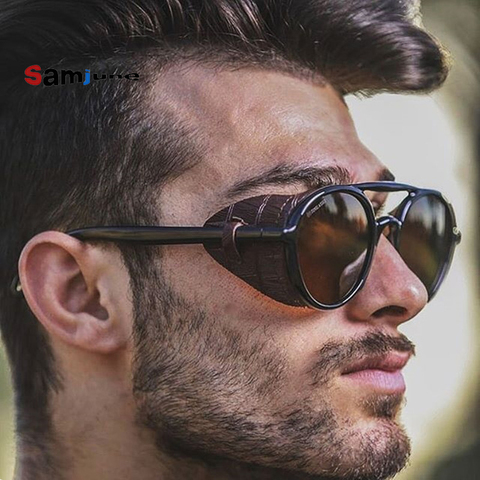 Samjune Vintage gran tamaño Gafas De Sol hombres De marca De lujo Steampunk lentes De Sol para dama mujer Oculos Feminino Punk Gafas De Sol ► Foto 1/6