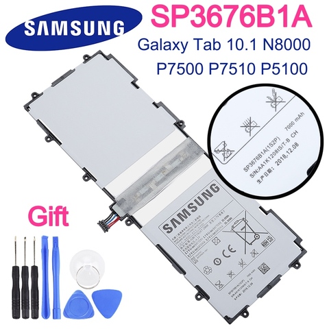 Samsung-batería Original para tableta Galaxy Tab 10,1 S2 N8000 N8010 N8020 N8013 P7510 P7500 P5100 P5110 P5113, SP3676B1A, 7000mAh ► Foto 1/4