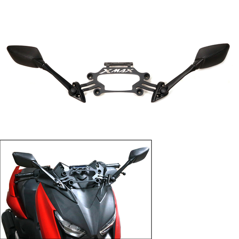 Espejos retrovisores para motocicleta, accesorio con soporte de móvil, para Yamaha XMAX X-MAX 250 300 XMAX300 2017 2022 ► Foto 1/6