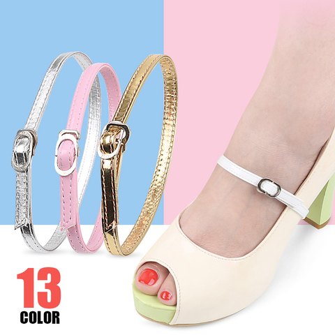 Correas para zapatos desmontables para mujer, con hebilla, tacones altos, tiras antideslizantes, cordón en el tobillo, accesorios de repuesto ► Foto 1/6