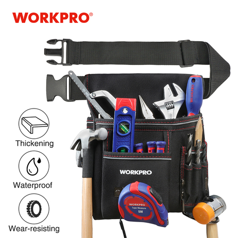 WORKPRO-Bolsa de herramientas multifunción para cinturón, soporte para herramientas de cintura de electricista, organizador de trabajo práctico ► Foto 1/6